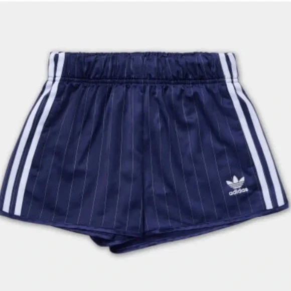 ADIDAS Pinstripe Satin Shorts (S/Blue) - Picture 9 of 13